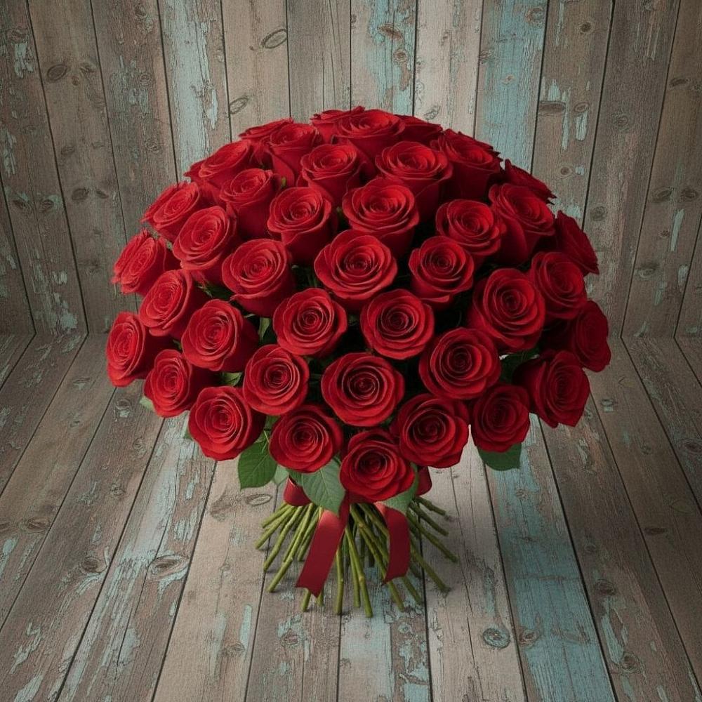 Букет 55 Красных роз Фридом в Лисино-Корпус