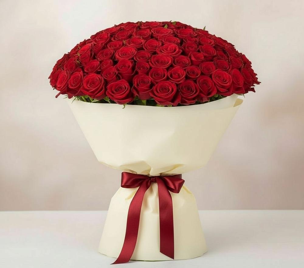 Букет 101 Красная роза Милано в Лисино-Корпус