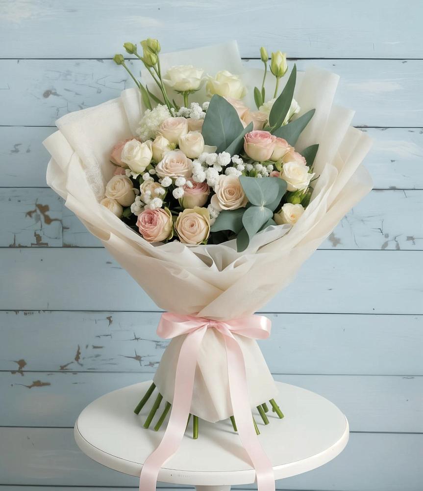 Букет цветов из: Розы и Лизиантусы в Лисино-Корпус