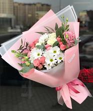 Букет цветов из:  Розы, Лизиантусы и Хризантемы в Лисино-Корпус