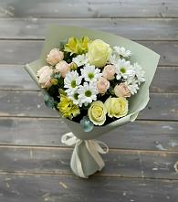 Букет цветов из:  Альстромерии, Розы и Хризантемы в Лисино-Корпус
